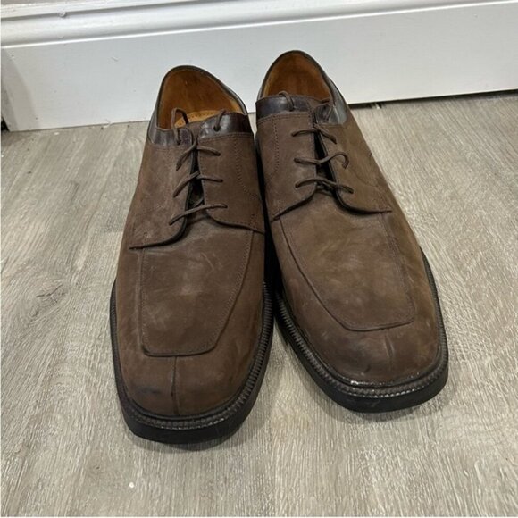 Cole Haan Men's Oxford Shoes Dark Brown Suede Leather Split Toe Lace Up Size 13 - Picture 2 of 8